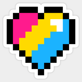 Pansexual Pride Pixel Heart Sticker